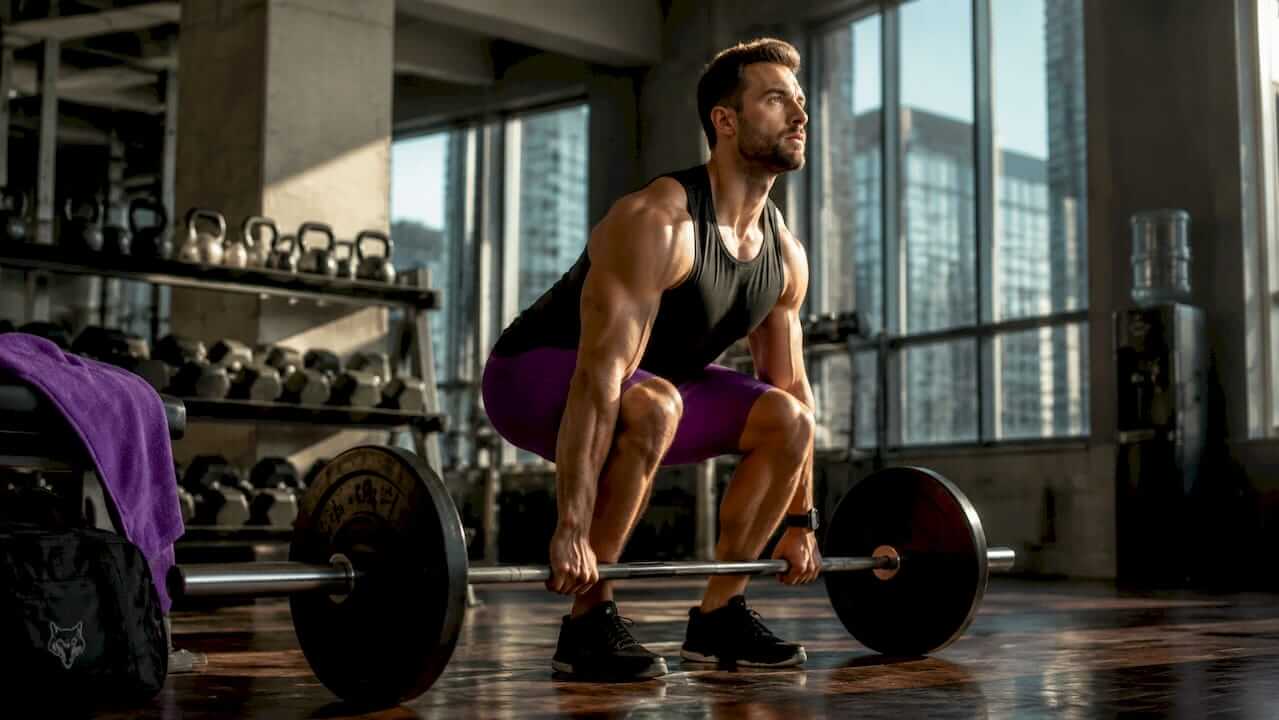 Man deadlifting in gym for testosterone health