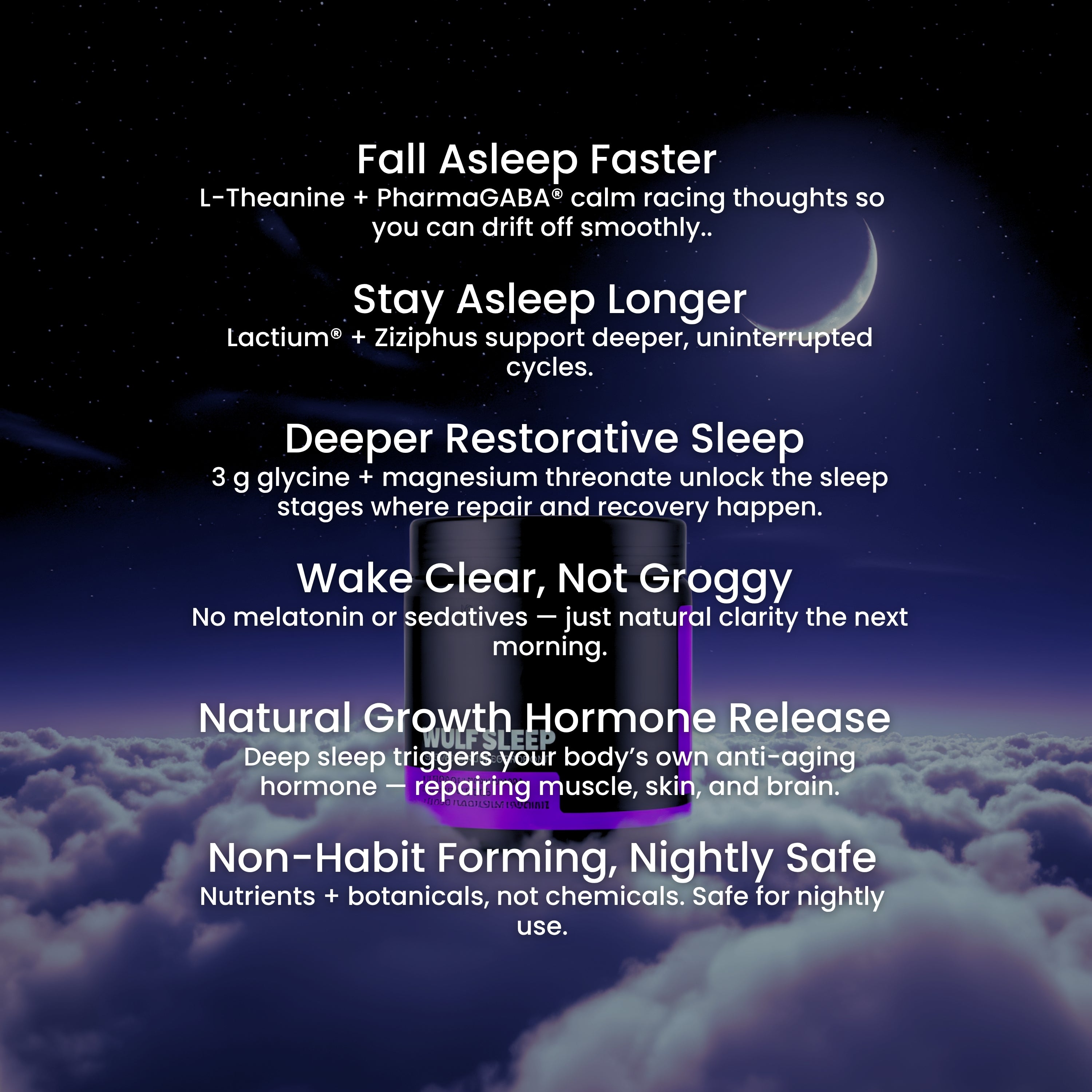 WULF Sleep Natural Sleep Supplement | Wake Restored