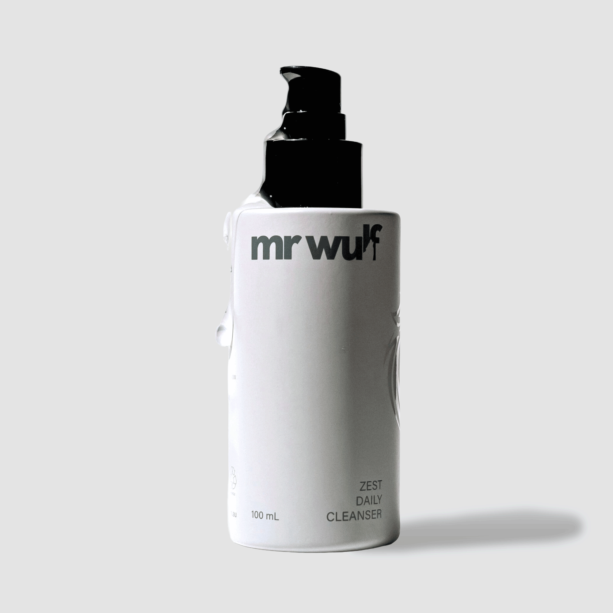 Zest Daily Face Cleanser bottle with minimalist label design