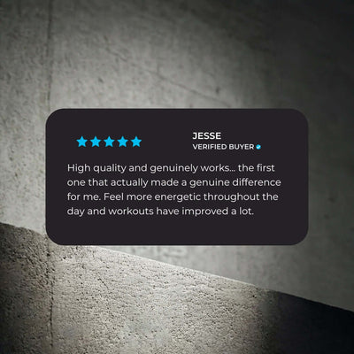 Customer review of WULF Test Daily Support for Drive Strength & Resilience highlighting high quality and effectiveness.