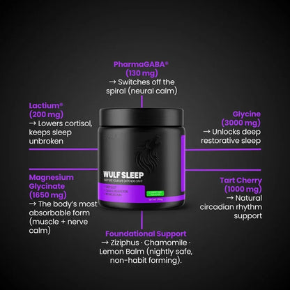 WULF Sleep natural sleep supplement with ingredients for relaxation and restorative sleep