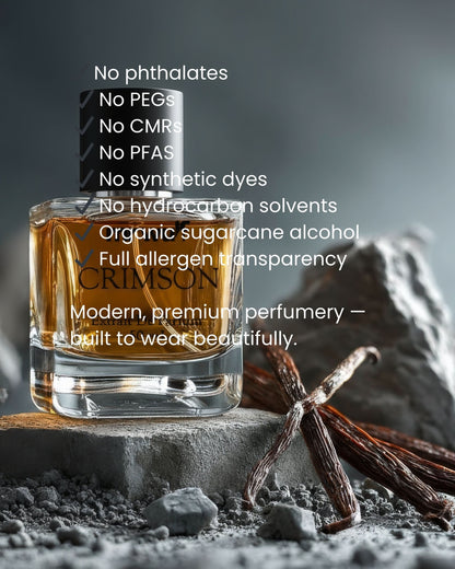 Crimson Cologne | Amber–Woody with Soft Fruity Opening