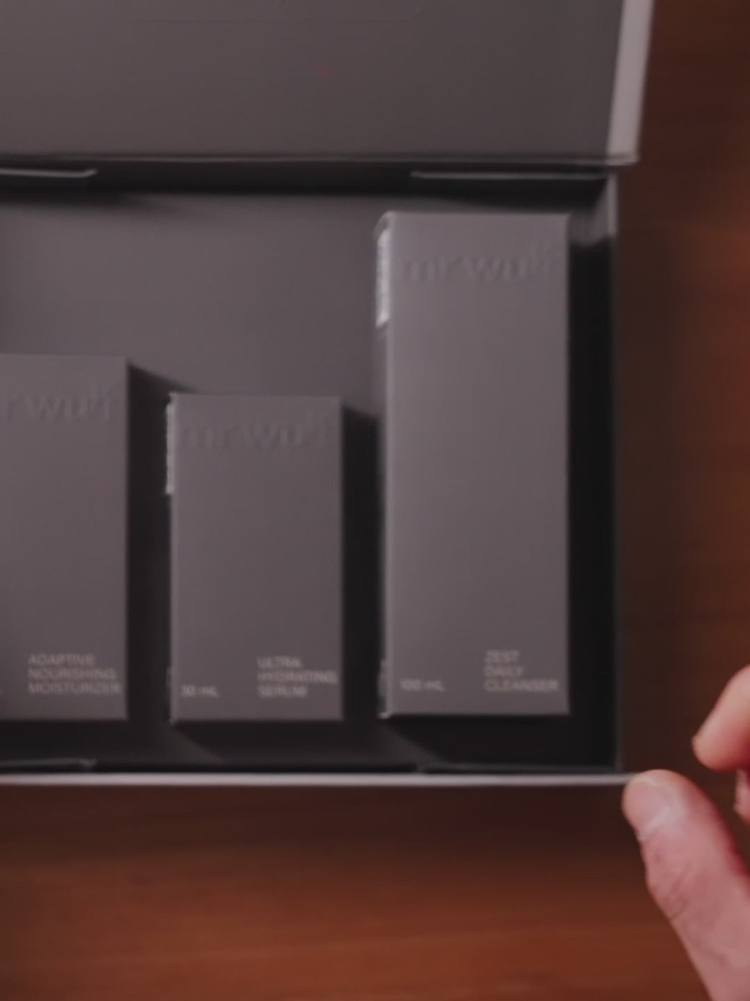 Load video: The Wulf Pack box being opened and each product being used in order.